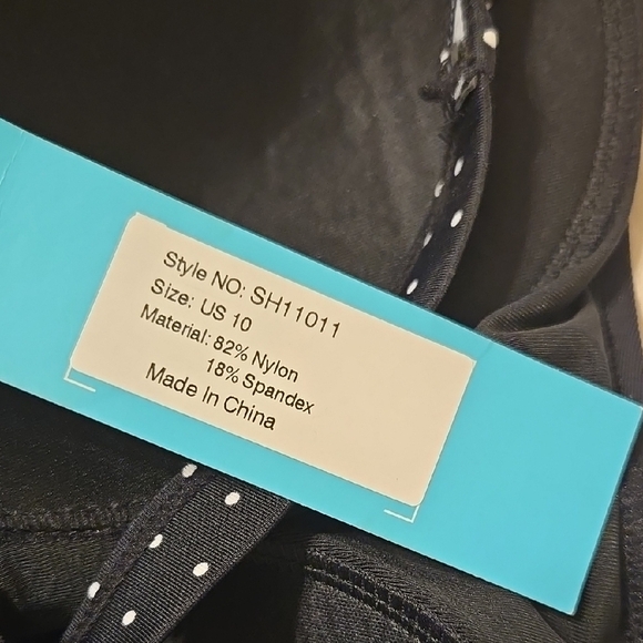 Womens Spectangle Black Polka Dot Dress Swimsuit Sz M NWT - Picture 5 of 6